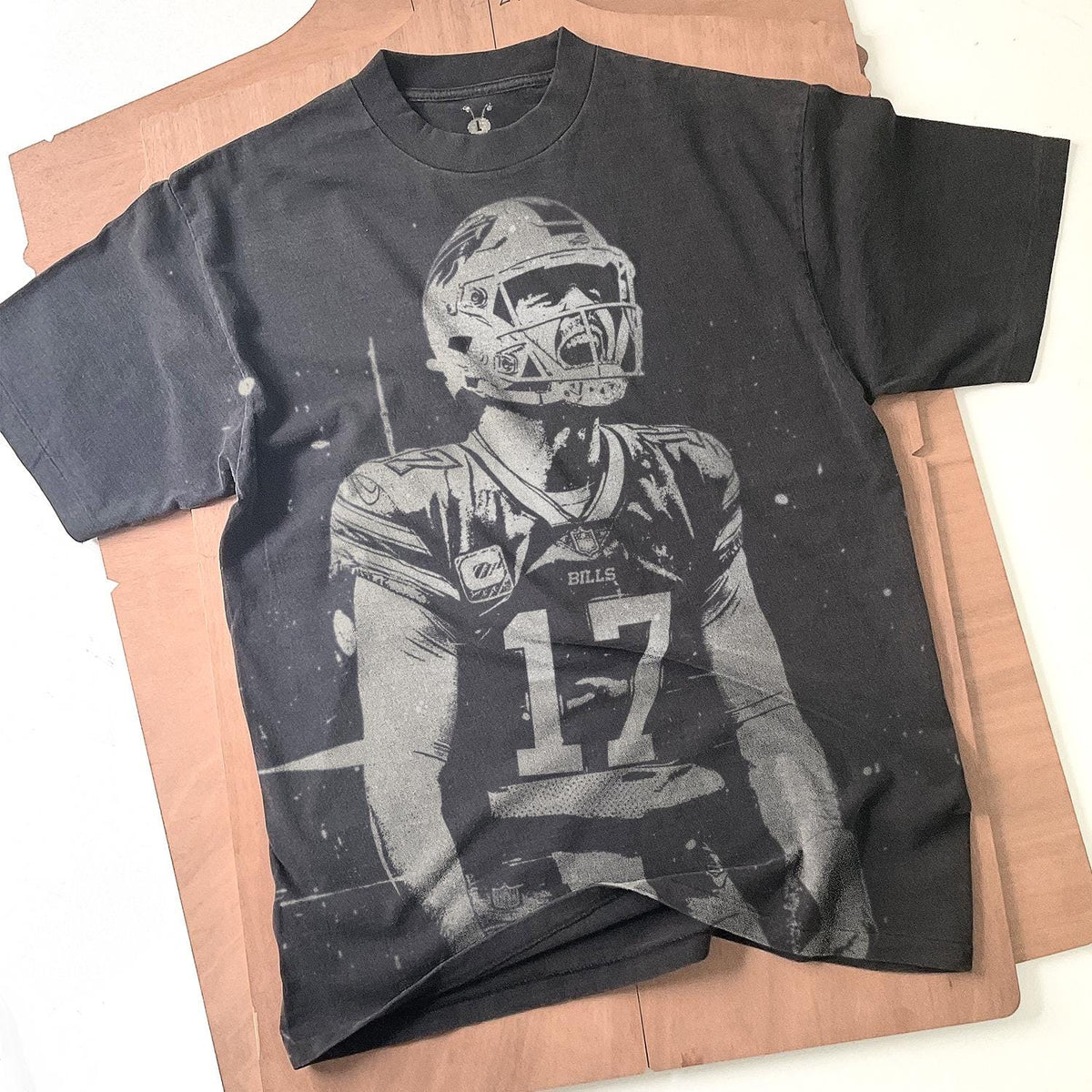 Josh Allen shirt Handmade Bleached t shirt Football Bleached Unisex Faded black cotton t shirt Gift for him Gift for her Graphic Tee – Feel-Good Design · Must-Have Style