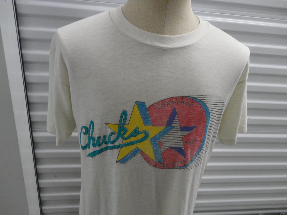 Vintage 8039s Converse Chuck Taylor CHUCKS Soft Paper Thin T Shirt M Graphic Tee – Easygoing Wear · High-Quality Print