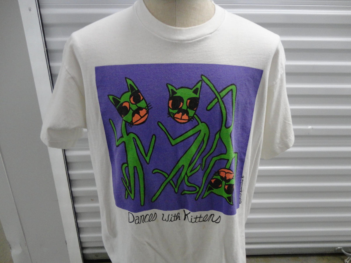 Vintage 9039s Dances With Kittens Paul Domanico Art Tee Movie Parody Cute Cats T Shirt XL Graphic Tee – Fan Favorite · Top Pick For Any Outfit