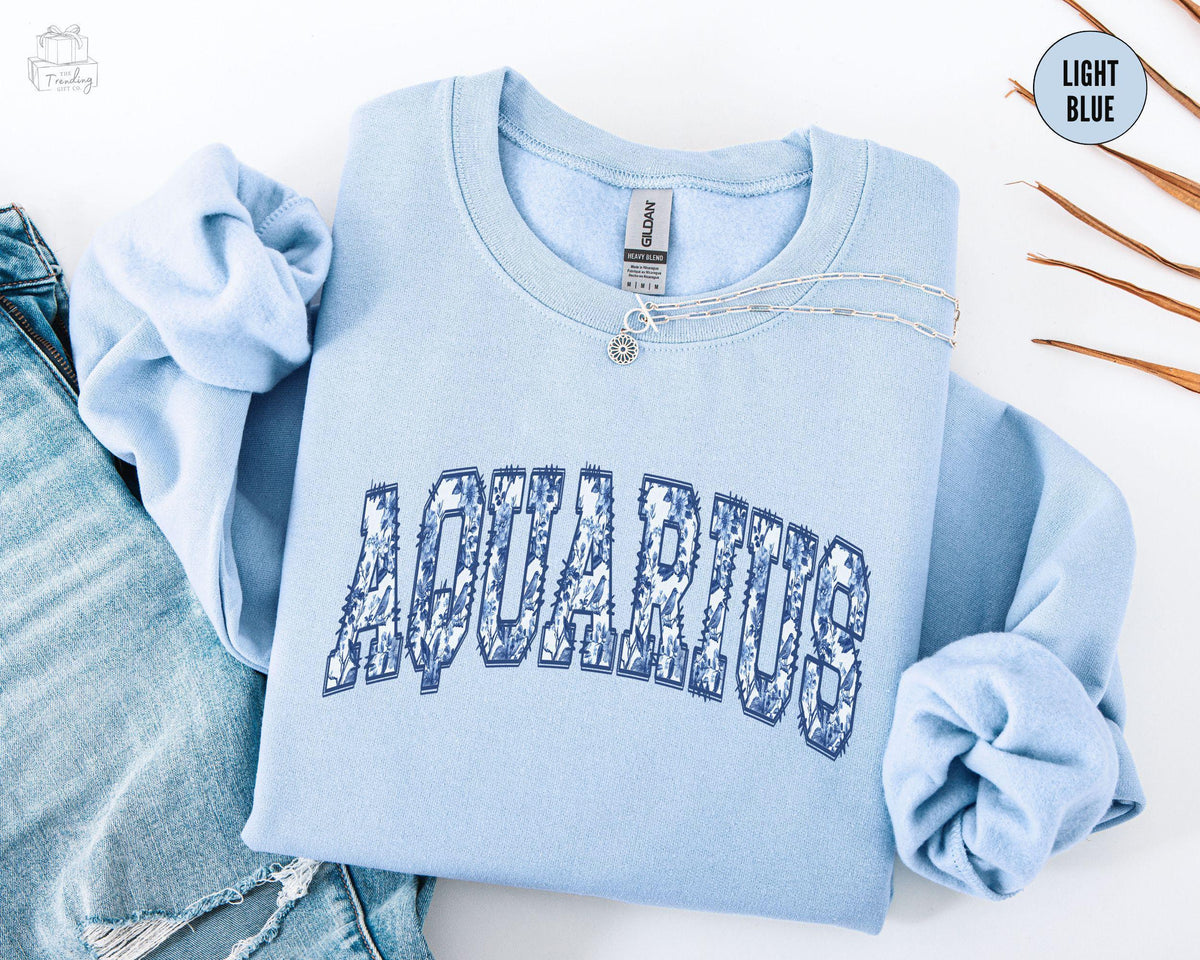 Aquarius Sweatshirt Zodiac Sign Sweatshirt Chinoiserie Gift For Aquarius Birthday Gifts Aquarius Hoodie January Astrology Gift For Her Hoodie – Everyday Comfort · Great Gift For Fans