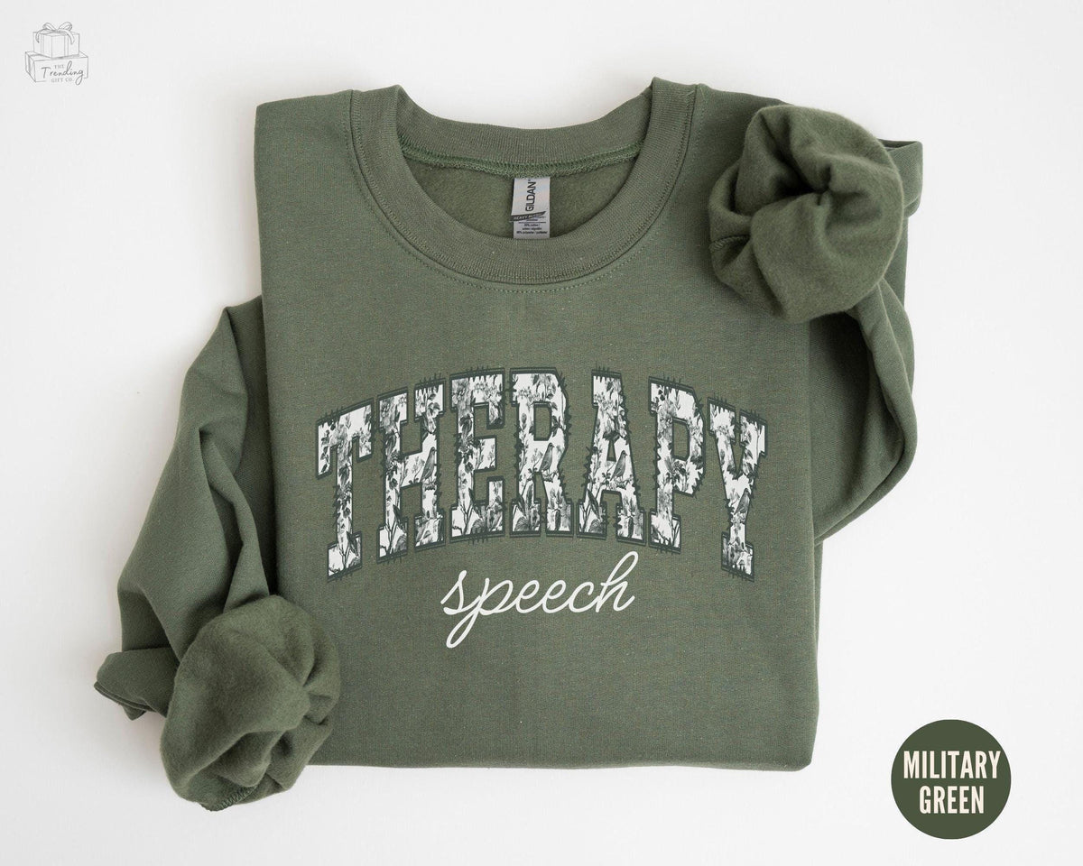 Floral Speech Therapy Toile Sweatshirt SLP Shirt Speech Language Pathologist SweaterFuture Speech Therapist Gift Coquette Speech Crewneck Sweatshirt – Fan Favorite · High-Quality Print