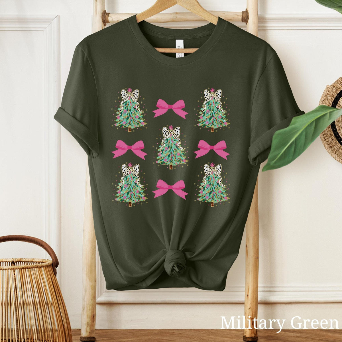 Coquette Christmas Shirt Pink Christmas Tree Faux Glitter Shirt Trendy Girly Aesthetic Christmas Shirt Pink Bow Christmas Shirt Graphic Tee – Fan Favorite · High-Quality Print