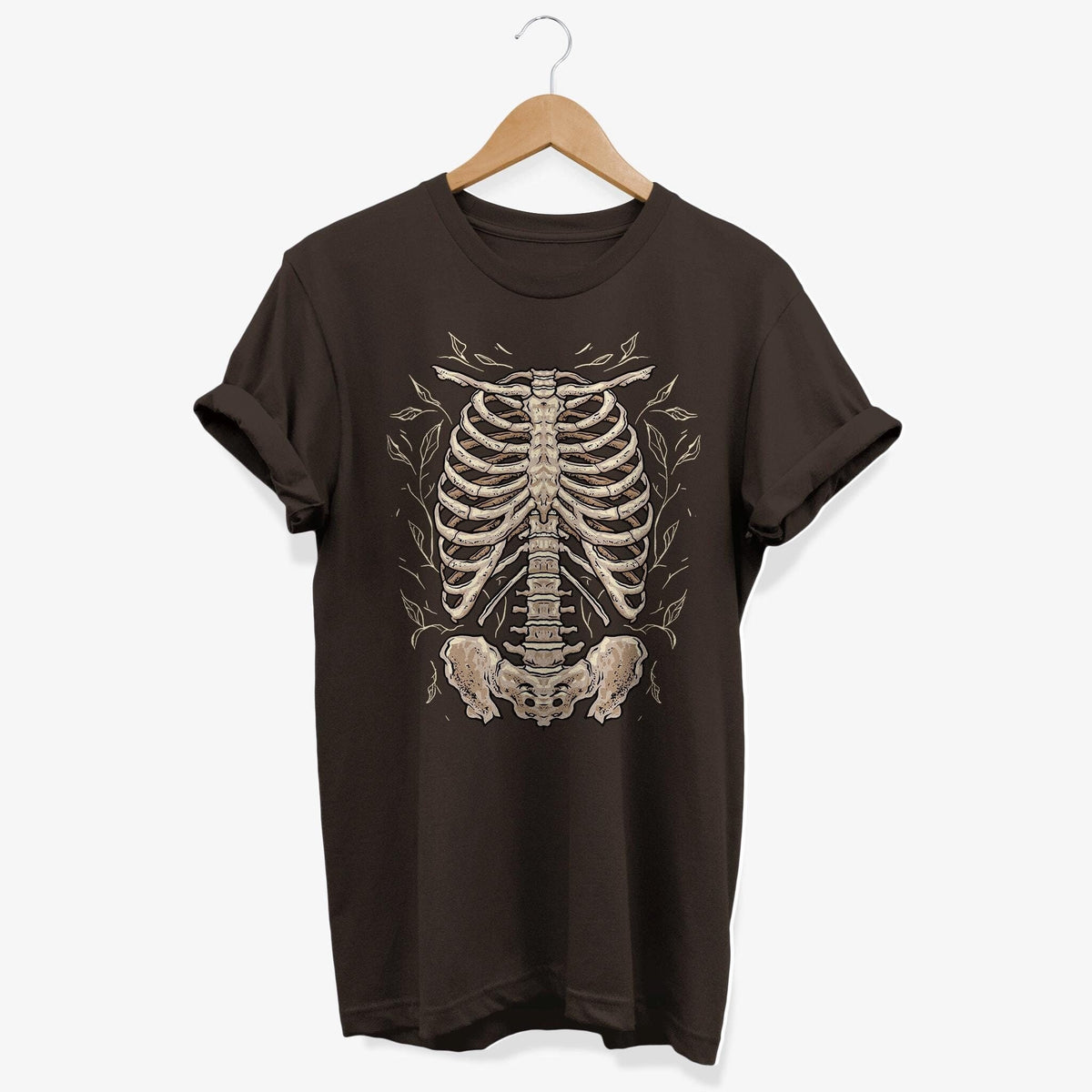 Skeleton Ribcage Vintage Graphic T Shirt Goth Style Rib Cage Shirt Retro Gothic Graphic Tee Dark Art Horror Clothing Graphic Tee – Warm & Stylish · Must-Have Style