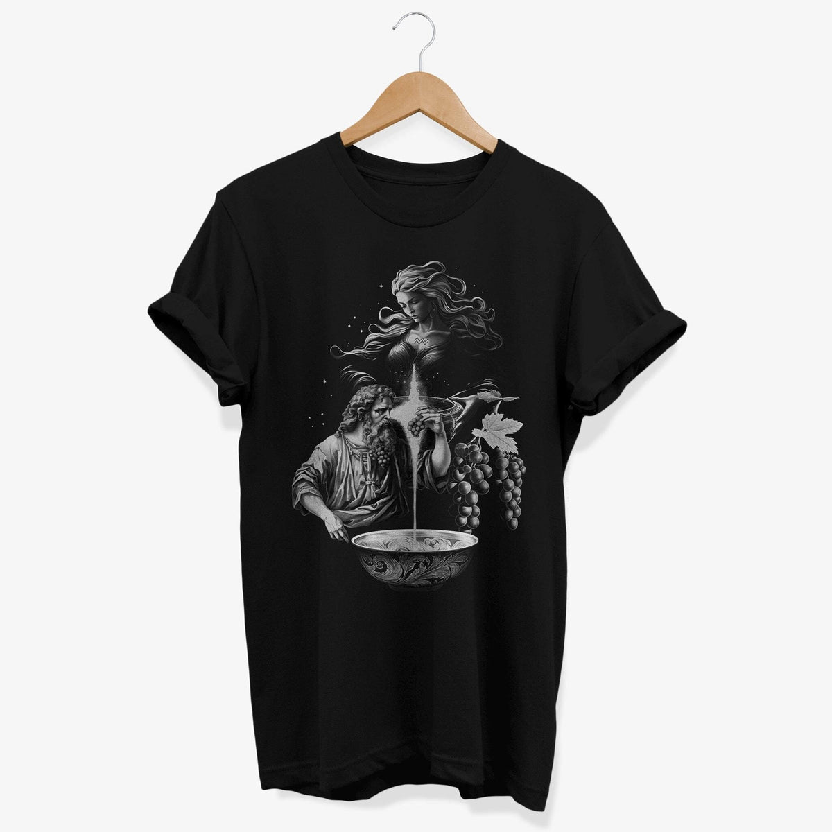 Mythological Wine God Dionysius T shirt Artistic Engraved Style Ancient Mythologic Graphic Tee Graphic Tee – Cozy Vibes · Top Pick For Any Outfit