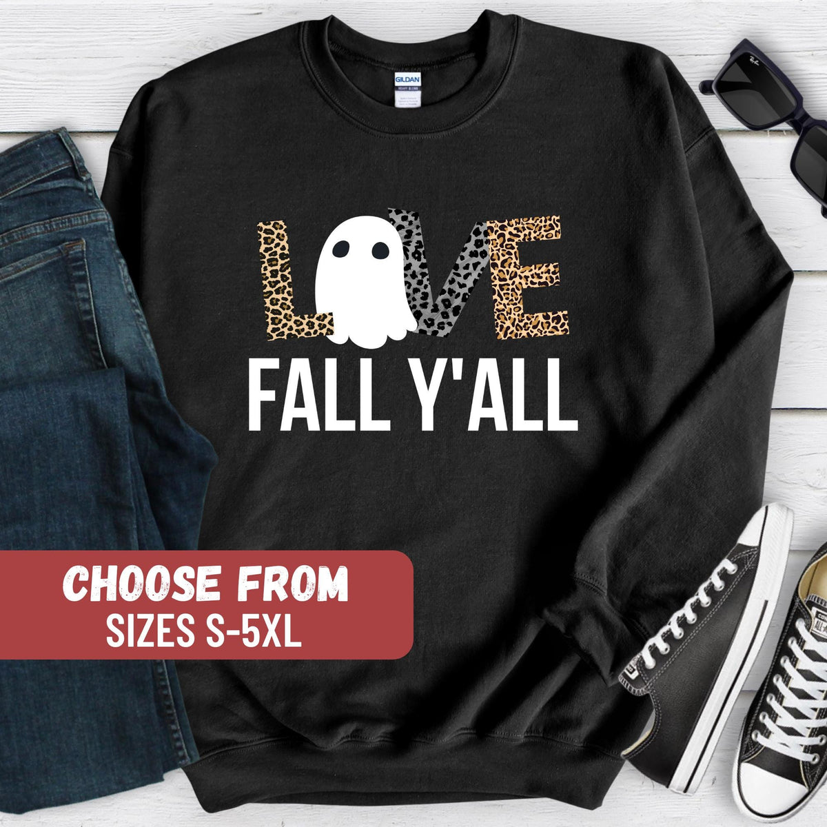 Fall Ghost Sweatshirt Ghost Leopard Sweatshirt Fall Sweatshirt Fall Sweater Funny Fall Sweater Love Fall Y39All Sweatshirt Sweatshirt – Bold Style · Top Pick For Any Outfit