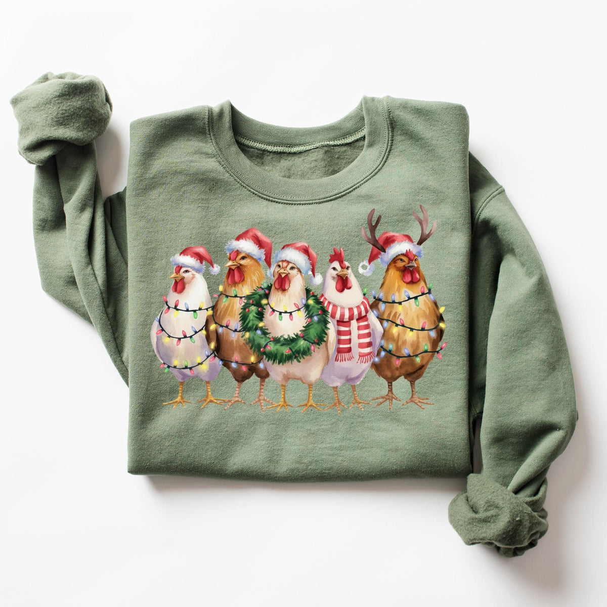 Christmas Chickens Sweatshirt Funny Christmas Shirt Cute Christmas Shirt Holiday Party Shirt Farm Animal Christmas Shirt Sweatshirt – Premium Graphic · Perfect For Daily Wear