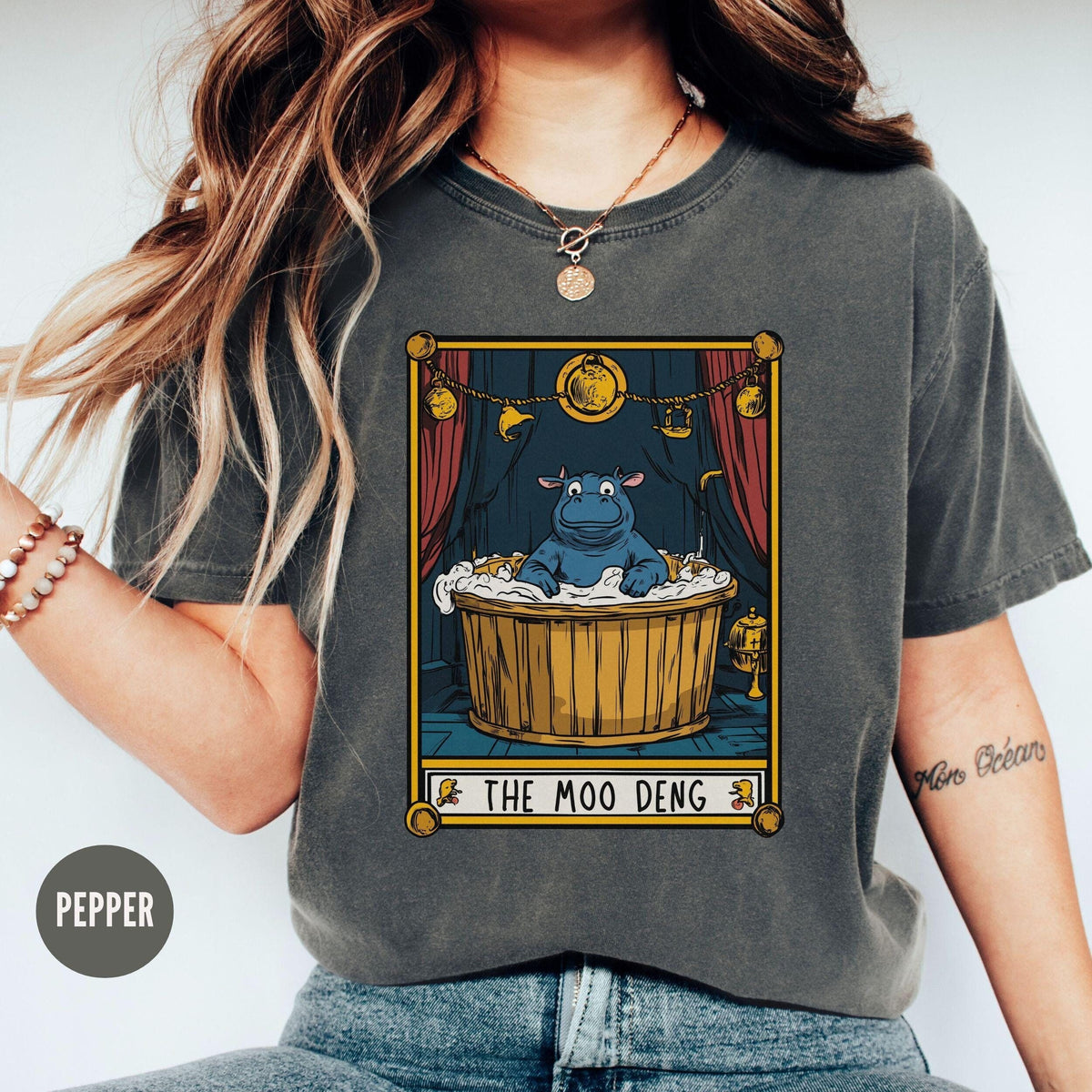 Pygmy Hippo Moo Deng Tarot Card ShirtBouncy Pig TShirt Funny Animal Meme Tee Baby Hippo TShirtHippopotamus Lover Gift Graphic Tee – Premium Graphic · Trending Graphic Apparel