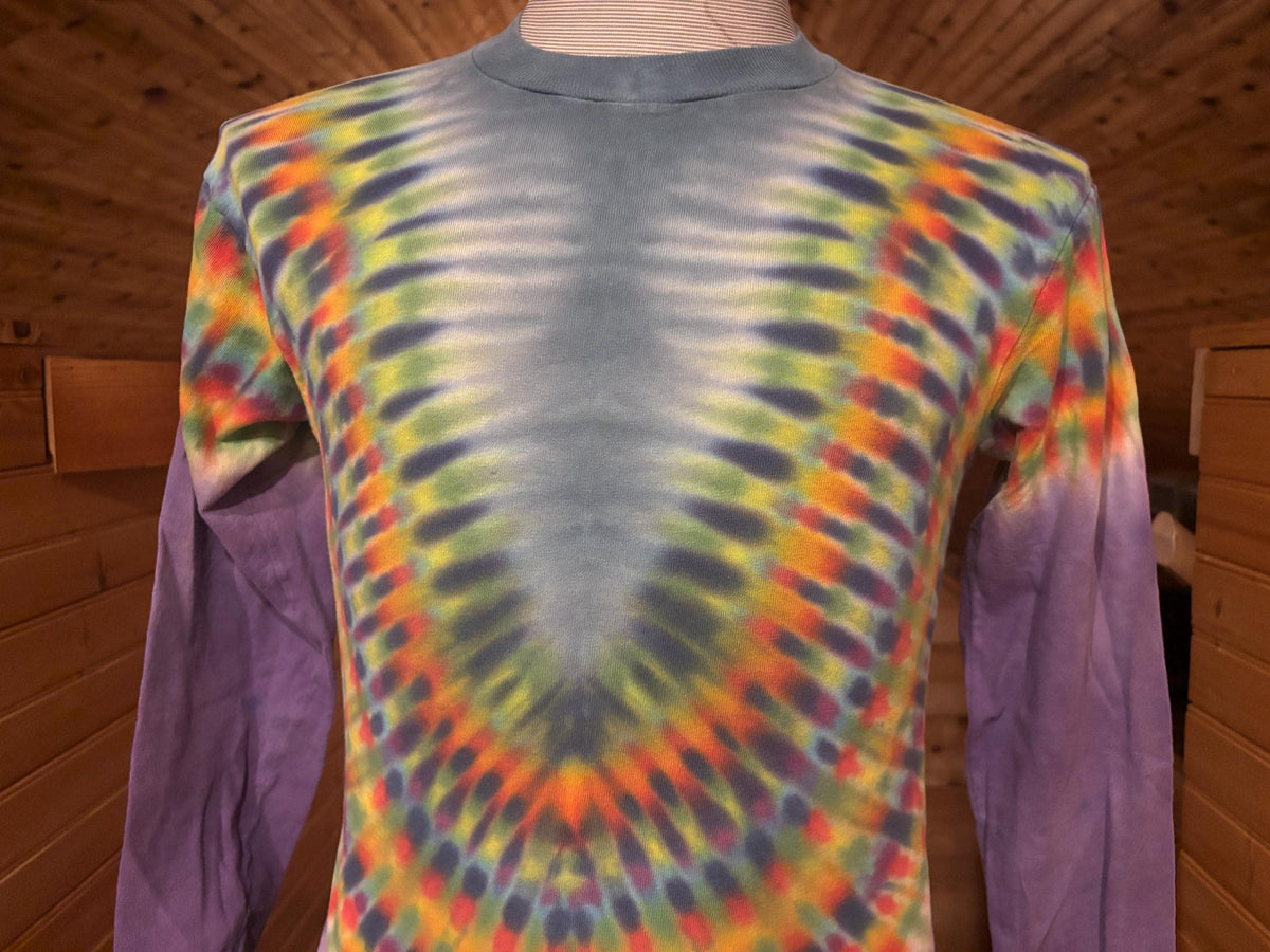 Vintage 9039s BLANK Blue Purple And Rainbow Tye Dye Long Sleeve T shirt S Graphic Tee – Premium Graphic · Must-Have Style