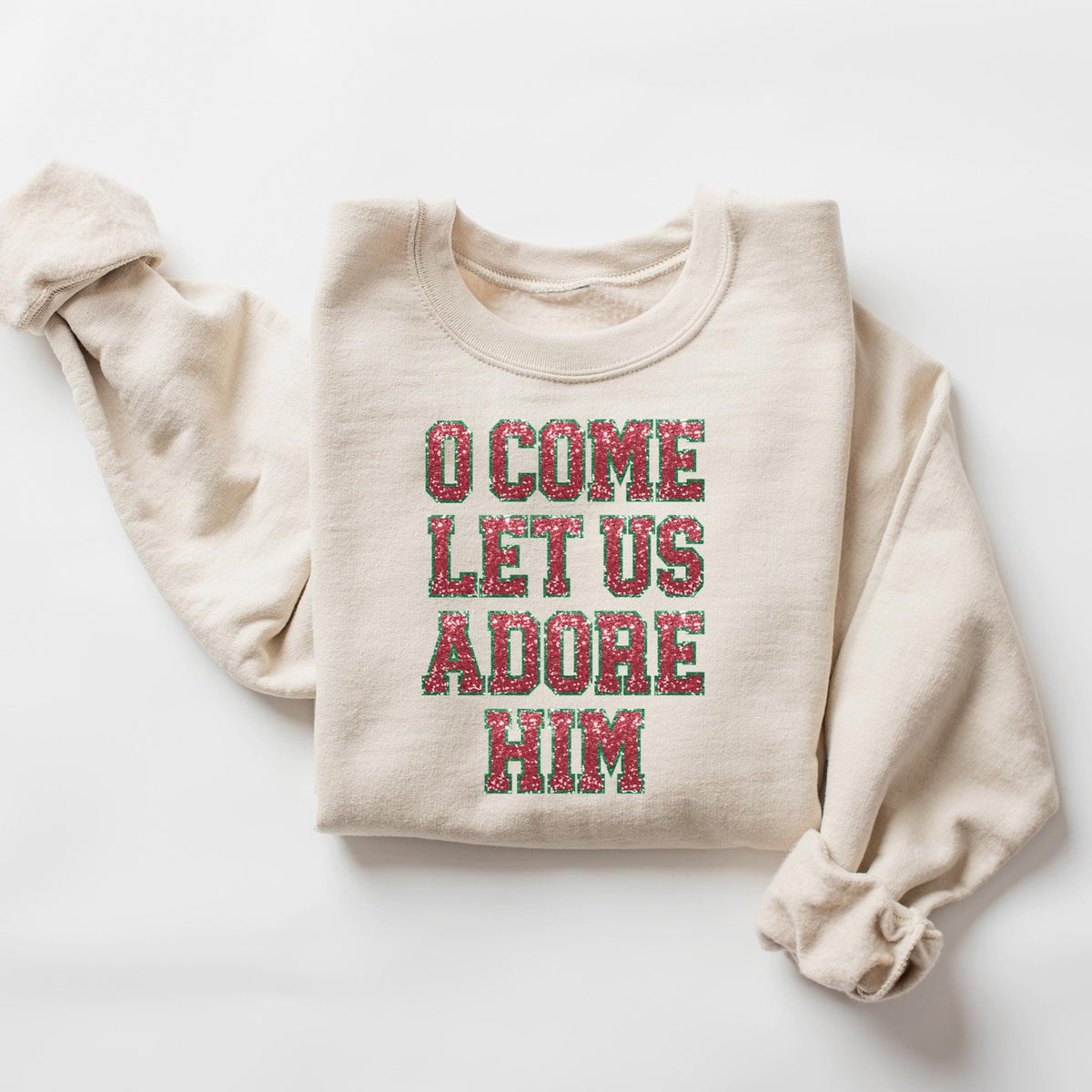 Oh Come Let Us Adore Him Shirt Womens Christmas Sweatshirt Merry Christmas Cute Christmas Sweater Religious Christmas Sweater Sweatshirt – Feel-Good Design · High-Quality Print