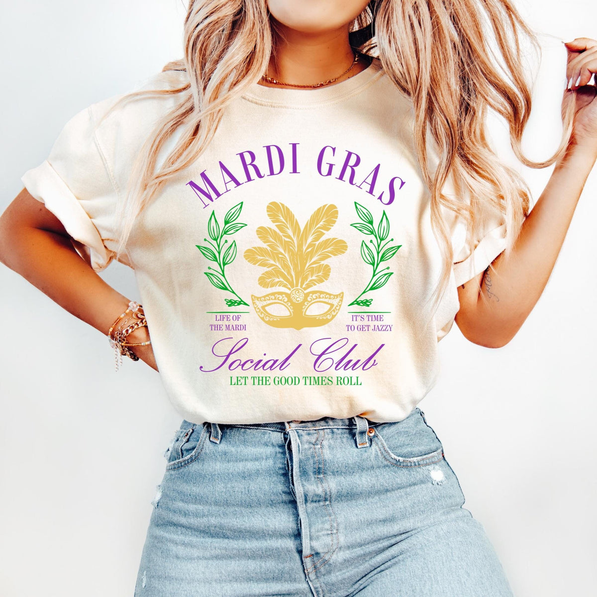 Mardi Gras Social Club Mardi Gras Tshirt Mardi Gras Shirt Fat Tuesday Shirt Fat Tuesday Tshirt Mardi Gras Party Mardi Gras Carnival Graphic Tee – Aesthetic Look · Perfect For Daily Wear