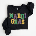 Faux Chenile Patch Mardi Gras Shirt Mardi Gras Sweatshirt Fat Tuesday Shirt New Orleans Shirt Mardi Gras Party Sweatshirt – Cozy Vibes · High-Quality Print