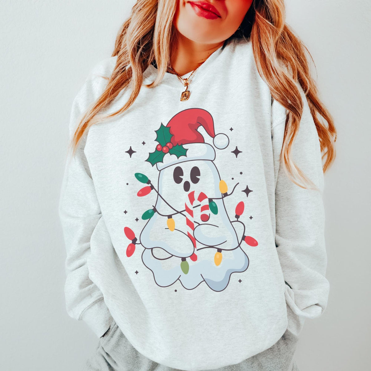 Christmas Ghosts Sweatshirt Holiday Shirt Holiday Sweater Christmas Shirt Gift For Her Spooky Christmas Shirt Funny Christmas Sweater Sweatshirt – Easygoing Wear · Perfect For Daily Wear