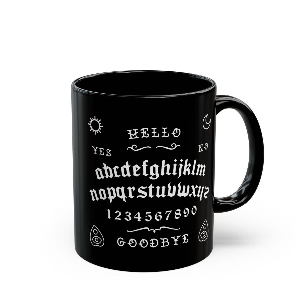 Goth Coffee Mug Black Spirit Board Mug Goth Girl Coffee Mug Goth Home Decor Graphic Tee – Warm & Stylish · Must-Have Style