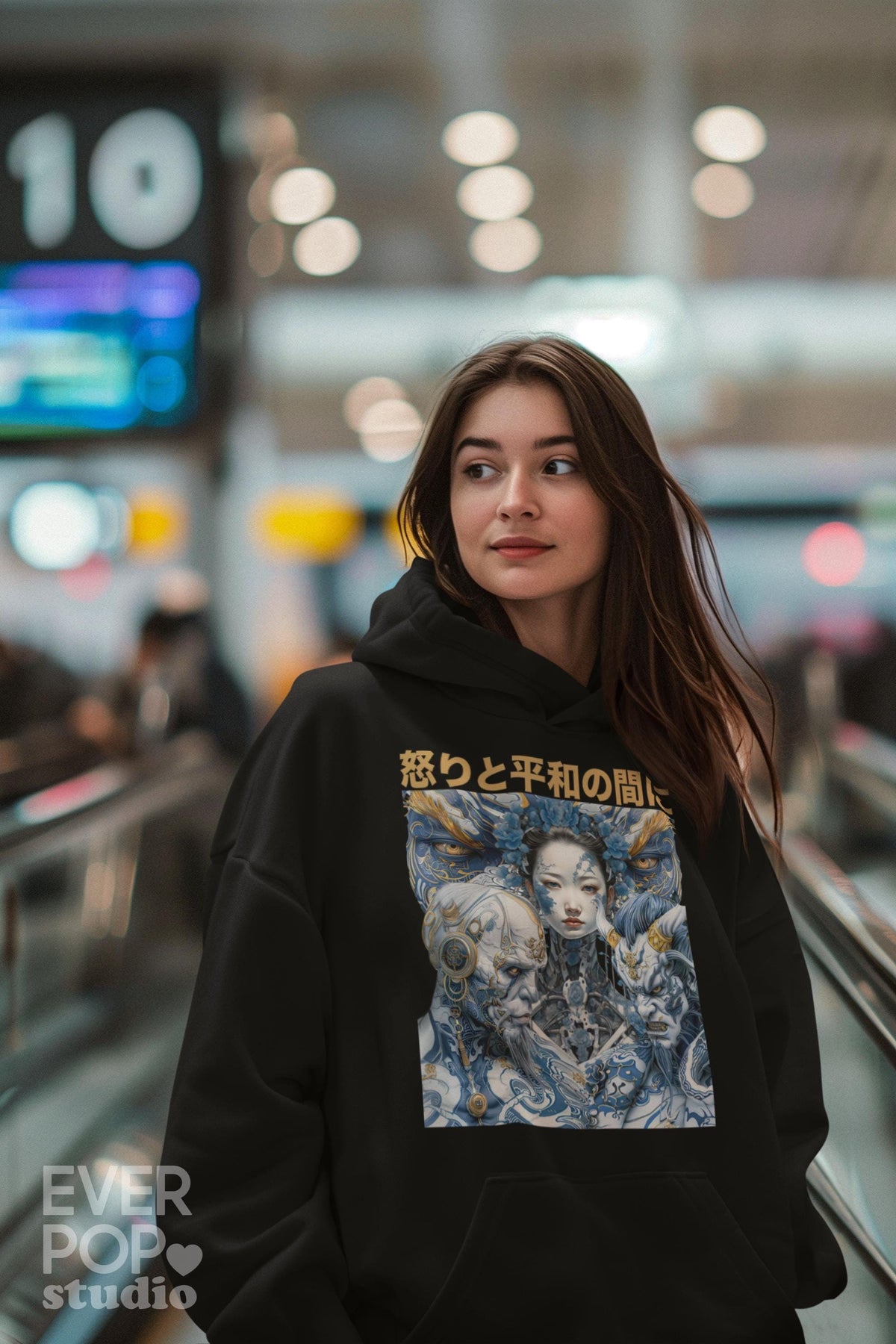 Eye Of The Storm Hoodie Peace Angry Hoody Japanese Sweatshirt Yin Yang Sweater Anime Manga Jumper Tattoo Streetwear Urban Artsy Print Hoodie – Everyday Comfort · High-Quality Print