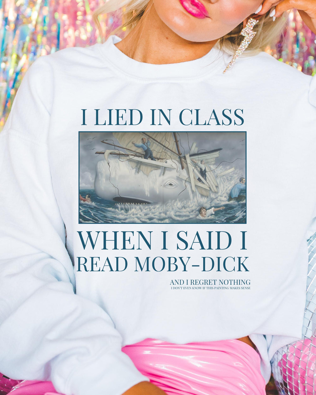 Funny American Literature Sweatshirt Moby Dick by Herman Melville Silly Bookish Shirt Classic 19th Century Literature Novels Bookworm Sweatshirt – Everyday Comfort · Perfect For Daily Wear