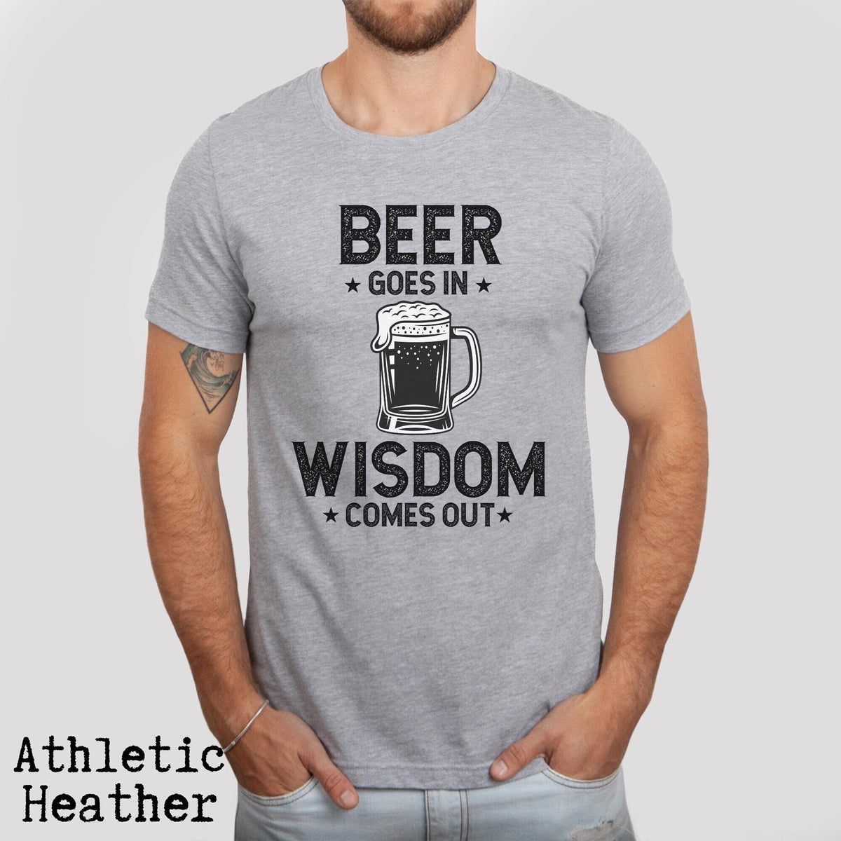 Beer Shirt Beer Goes In Wisdom Comes Out Shirt Beer Lover Gift Beer Shirt Funny Beer Shirt Drinking Shirt Beer Gift for Husband Graphic Tee – Warm & Stylish · Must-Have Style