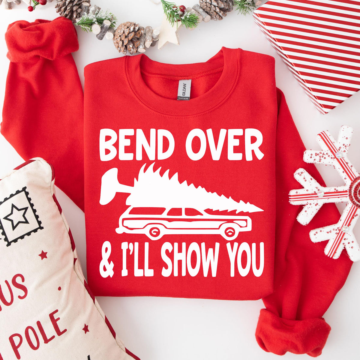 Funny Christmas Sweatshirt Bend Over and I39ll Show You Clark Griswold Sweatshirt Christmas Vacation Sweatshirt Sweatshirt – Feel-Good Design · Great Gift For Fans