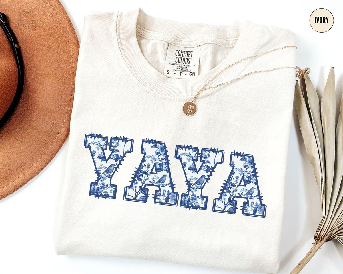 Comfort Colors Yaya Shirt Mothers Day Gift for Yaya Toile Yaya Tshirt Coquette Grandma Birthday Gift Chinoiserie Granny Outfit Graphic Tee – Easygoing Wear · Trending Graphic Apparel