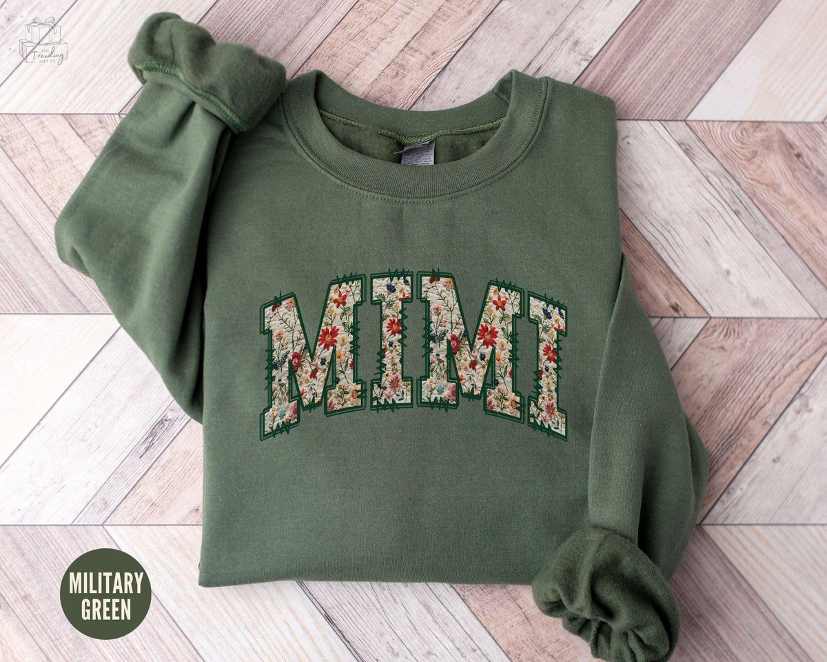 Custom Floral Mimi Sweatshirt Grandma Gift Mimi Gifts Mimi Crewneck Mothers Day Gift Best Mimi Shirt Grandma Christmas Mimi Gift Sweatshirt – Premium Graphic · Trending Graphic Apparel