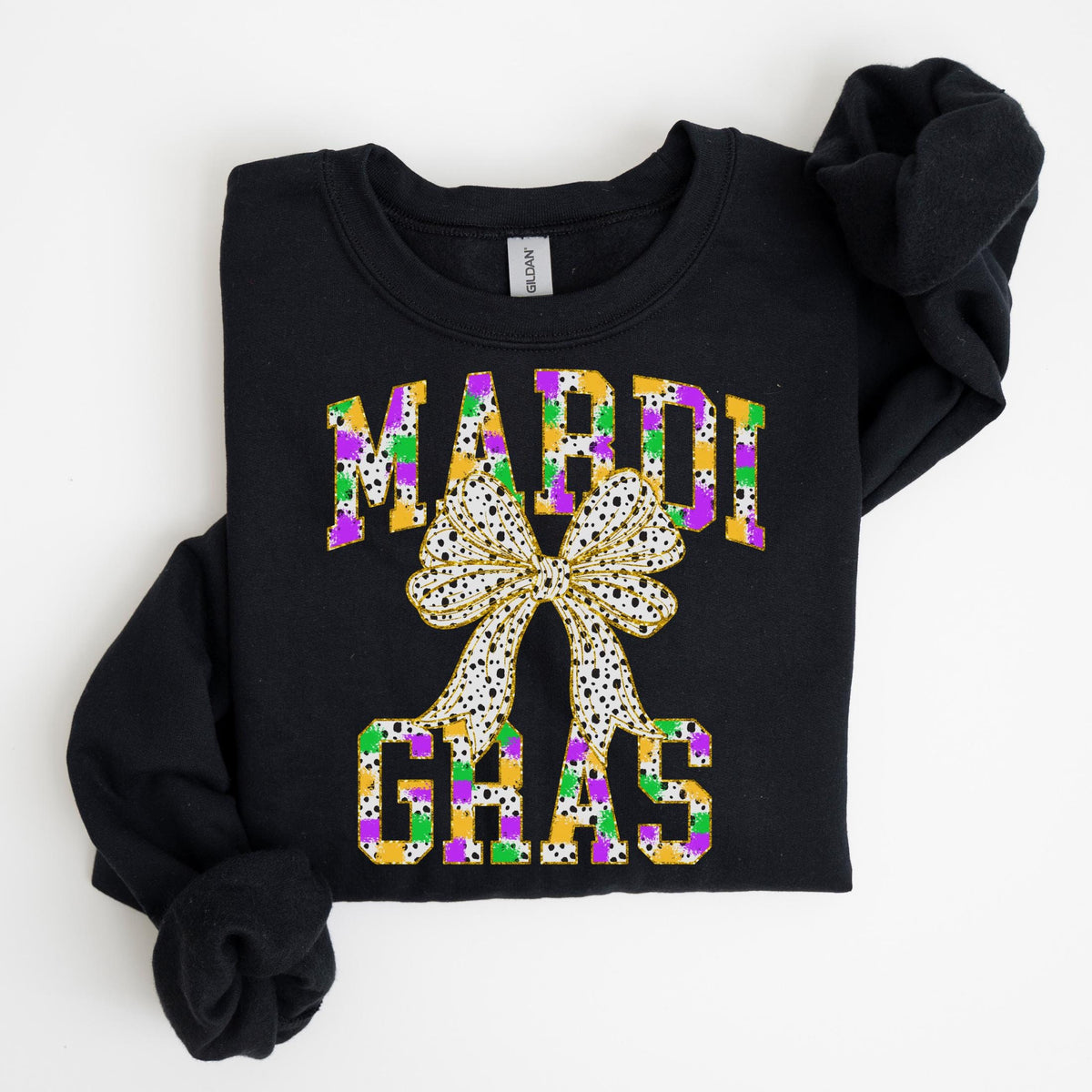 Coquette Mardi Gras Shirt Mardi Gras Sweatshirt Fat Tuesday Shirt New Orleans Shirt Mardi Gras Party Mardi Gras Bow Sweatshirt – Soft Feel · Perfect For Daily Wear