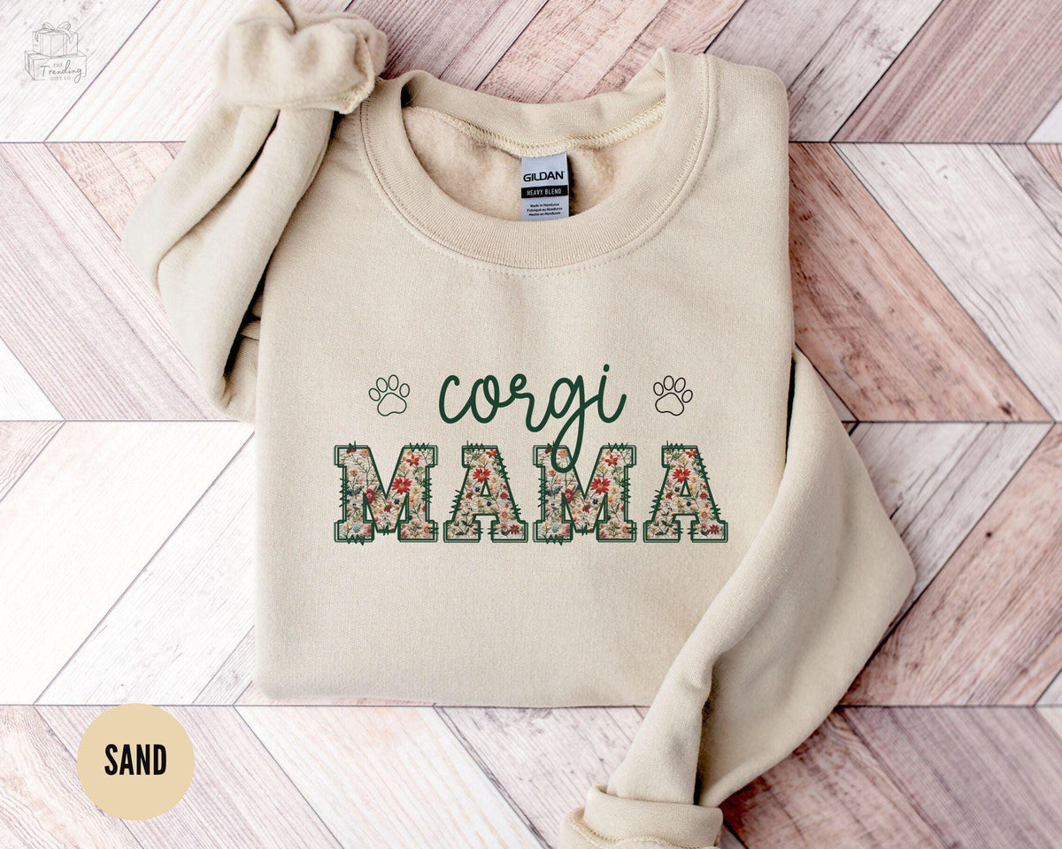 Corgi Mama Sweatshirt Wildflowers Corgi Shirt Floral Corgi Mom SweaterPembroke Welsh Corgi Lover SweaterDog Mothers Day Gift Sweatshirt – Everyday Comfort · Must-Have Style