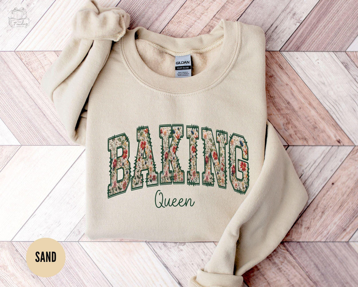 Baking Sweatshirt Baking Queen Shirts Cookie Baker Crewneck Baking Lover Bread Making Sweater Homestead Chef Gifts Sweatshirt – Easygoing Wear · Top Pick For Any Outfit