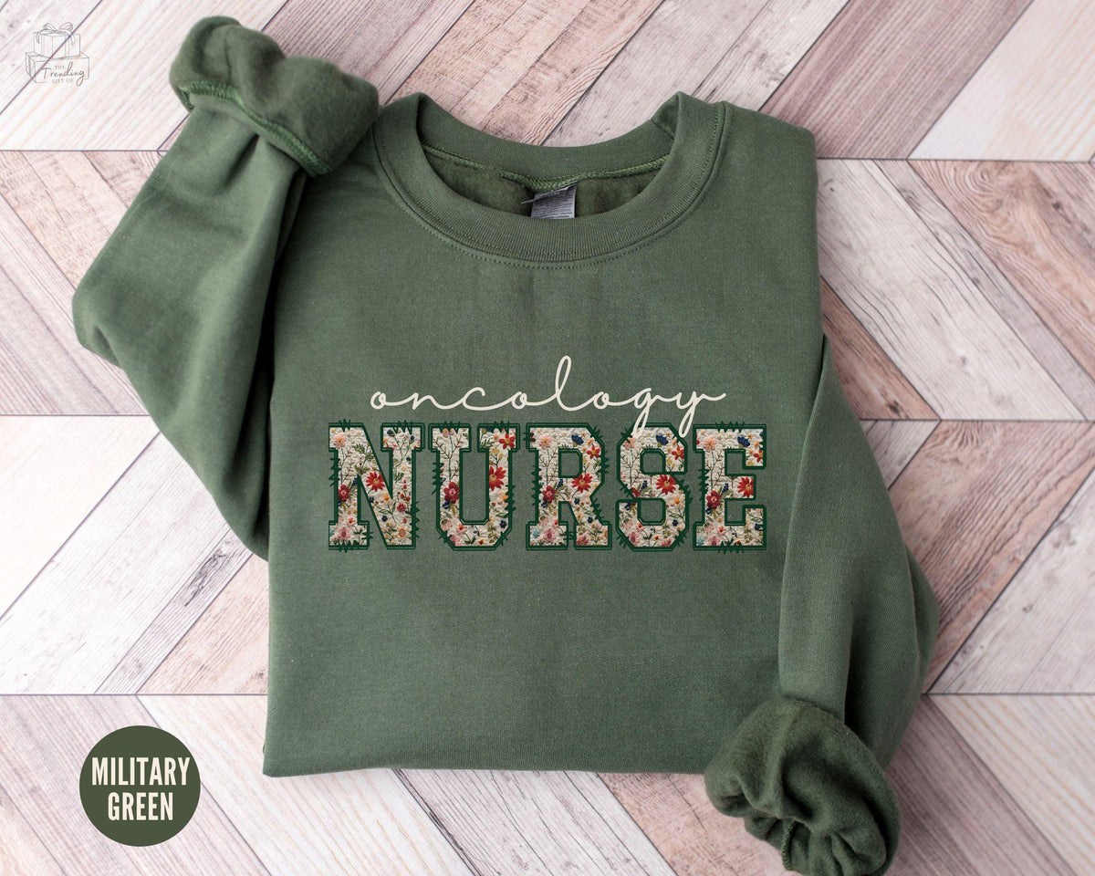 Oncology Nurse Sweatshirt Floral Cancer Nurse Crewneck Oncology Nursing Sweaters Cancer Awareness Gifts Fight Cancer Shirt Gift Sweatshirt – Bold Style · High-Quality Print