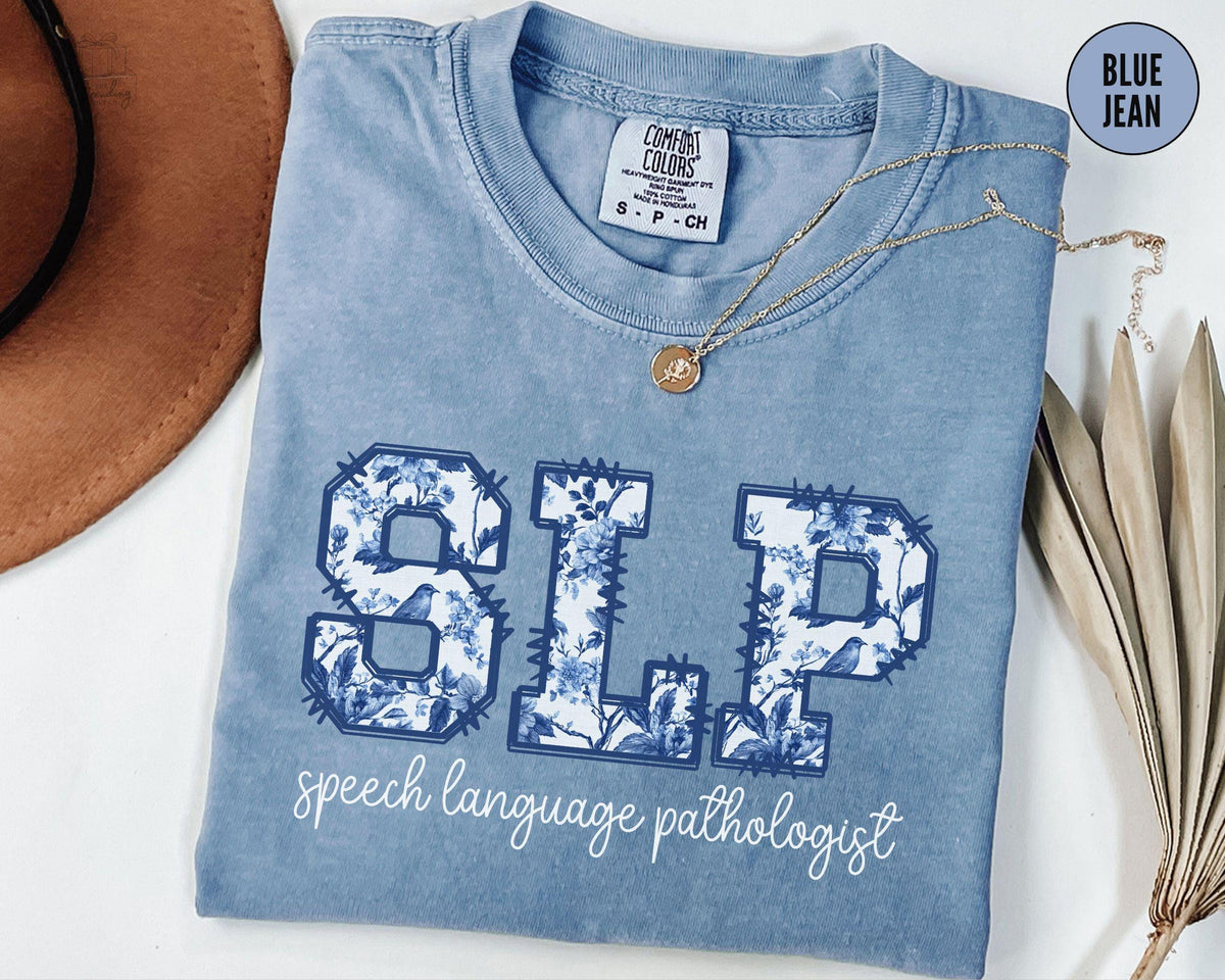Speech Therapy ShirtBlue Toile De Jouy SLP TshirtSpeech Pathology TShirtTherapist Gift Coquette Language Pathologist Tee Graphic Tee – Aesthetic Look · Great Gift For Fans