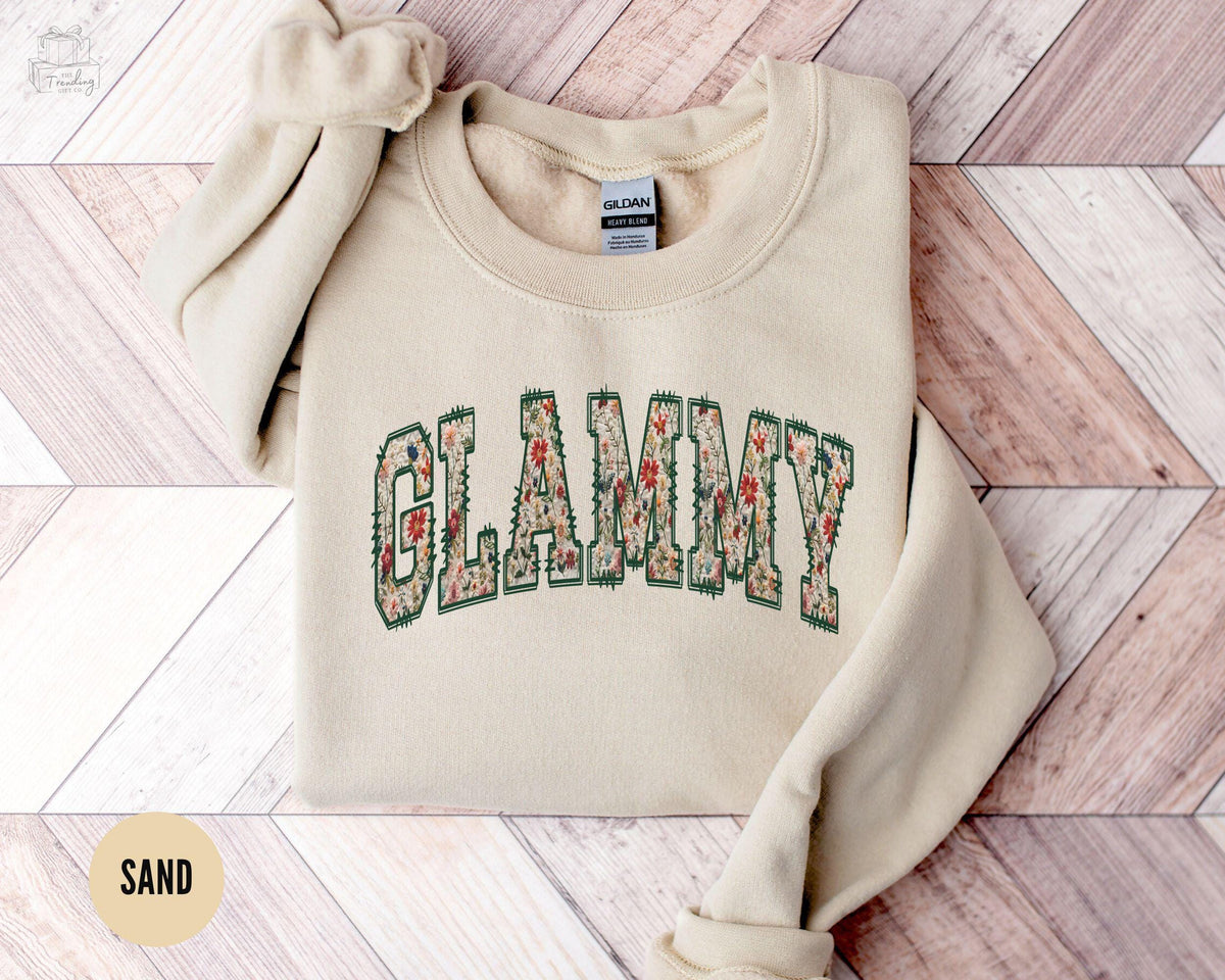 Floral Glammy Sweatshirt Grandma Gift Granny Sweater Glam Ma Crewneck Mothers Day Glamma Gift Sweatshirt – Feel-Good Design · Top Pick For Any Outfit