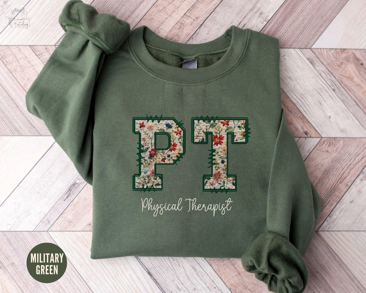 Physical Therapy Sweatshirt Floral Physical Therapist Shirt PT Crewneck New Physical Therapy GiftDoctor in Physical Therapy Sweater Sweatshirt – Soft Feel · Top Pick For Any Outfit