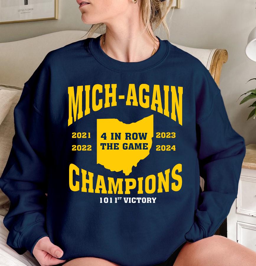 Mich Again 4 In Row The Game Funny Unisex Sweatshirt Michigan Football Team Four Alarm Fire Hoodie Celebrate The 4th Straight Victory Hoodie – Aesthetic Look · Perfect For Daily Wear