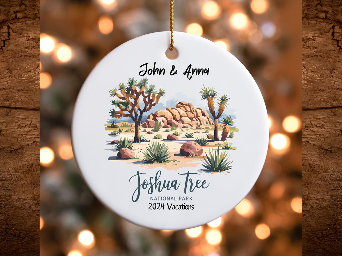 Joshua Tree National Park Personalized Ornament Ceramic Ornament Christmas Tree Decor Holiday Gift Southwestern Decor Desert Lover Gift Graphic Tee – Warm & Stylish · Great Gift For Fans