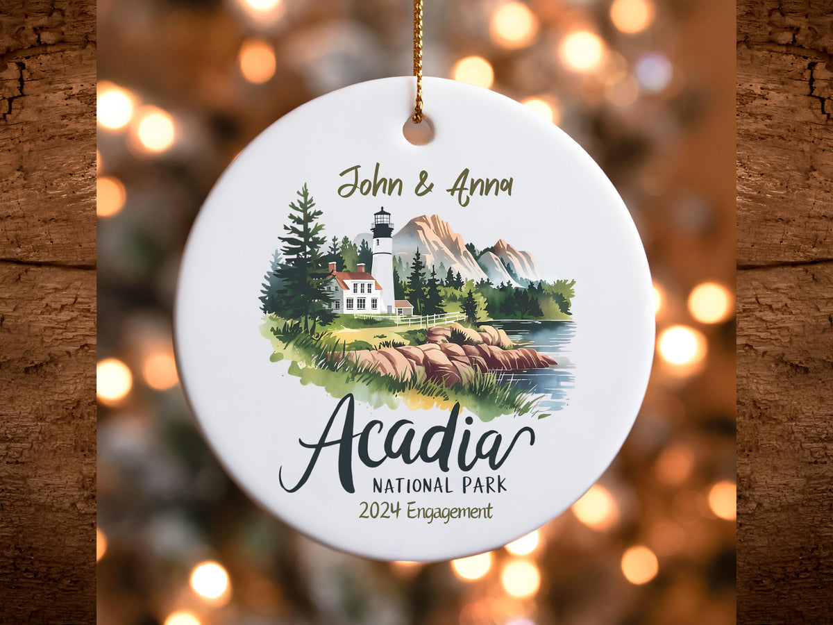 Acadia National Park Personalized Ceramic Ornament Christmas Tree Decor Holiday Gift Custom Travel Keepsake Maine Souvenir Graphic Tee – Feel-Good Design · Must-Have Style