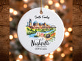 Nashville Tennessee Personalized Ceramic Ornament Christmas Tree Decoration Gift for Music Lovers Holiday Decor Keepsake Ornament Graphic Tee – Aesthetic Look · Great Gift For Fans