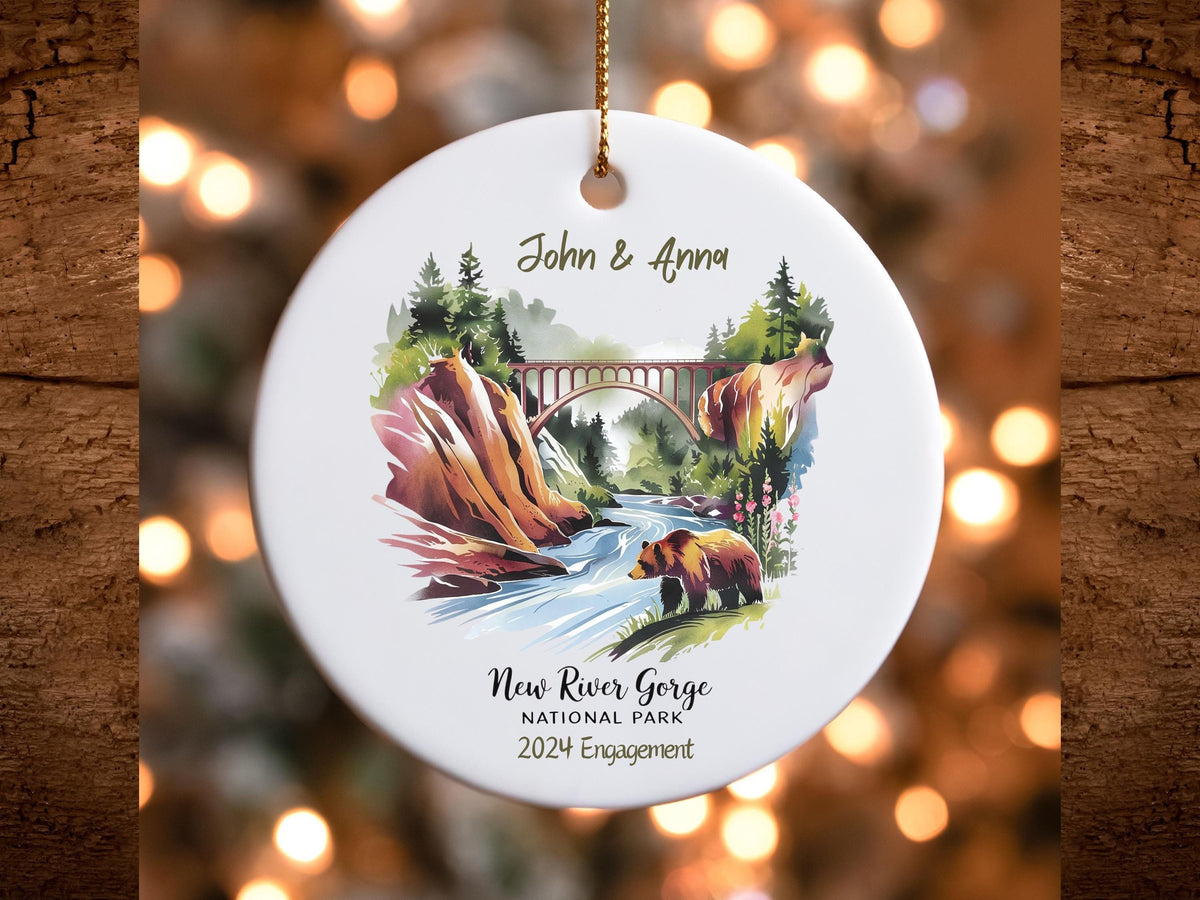 New River Gorge Personalized Christmas Ornament Ceramic Ornament Holiday Decor Tree Ornament Custom Gift Xmas gift West Virginia Souvenir Graphic Tee – Premium Graphic · Perfect For Daily Wear