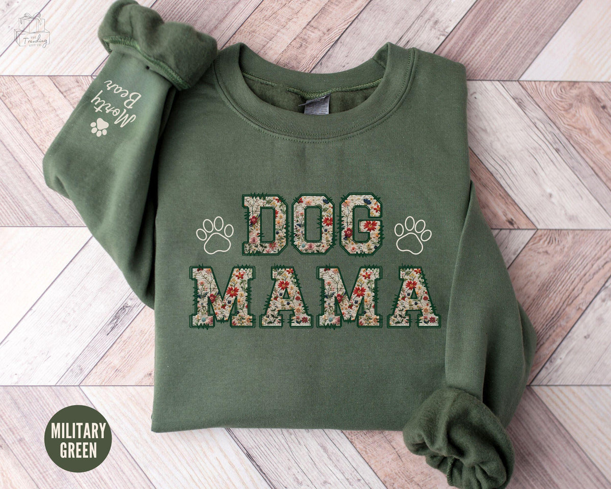 Personalized Floral Dog Mama Sweatshirt Custom Dog Mom Gift New Pet Owner Sweater Wildflower Dog Crewneck Dog Lover Gift for Her Sweatshirt – Everyday Comfort · Great Gift For Fans