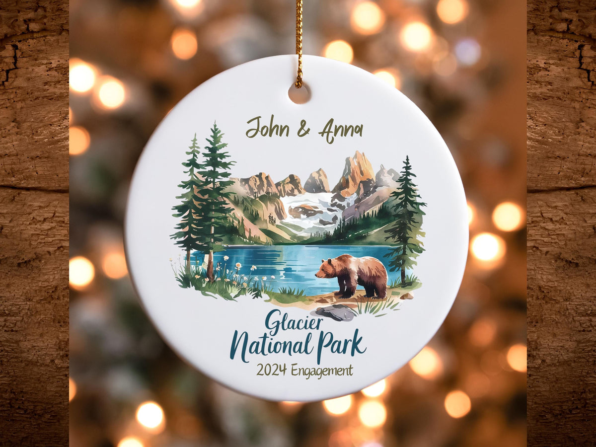 Glacier National Park Ceramic Ornament Personalized Christmas Tree Decoration Holiday Gift Rustic Nature Lover Decor Souvenir Ornament Graphic Tee – Cozy Vibes · Must-Have Style