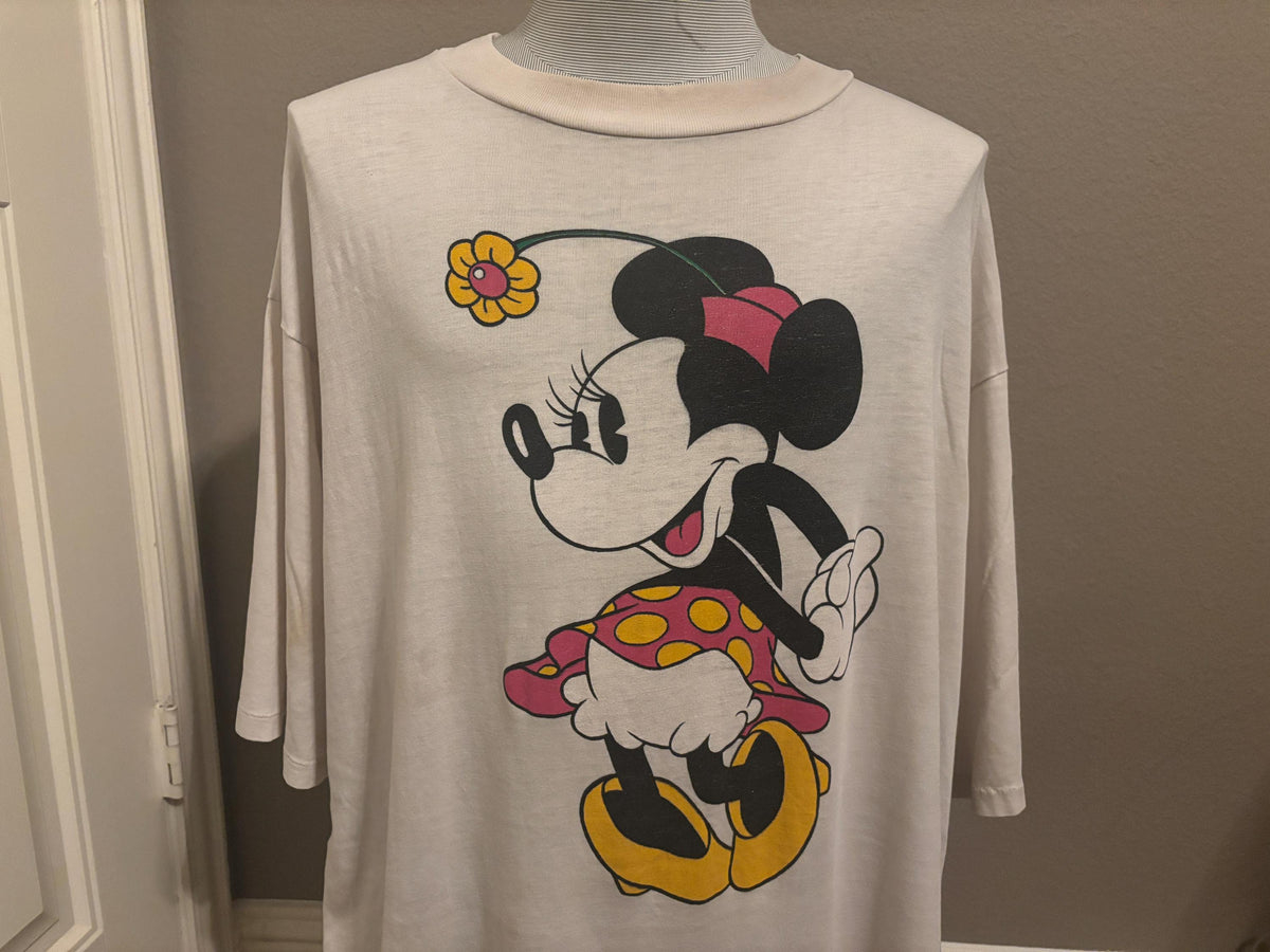 Vintage 90s Walt Disney Minnie Mouse Soft Thin Tshirt 4XL Graphic Tee – Warm & Stylish · Great Gift For Fans