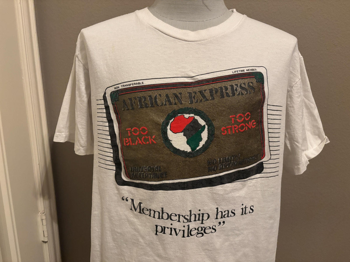 Vintage 80s African Express Membership Has its Privileges Tshirt L Graphic Tee – Everyday Comfort · Perfect For Daily Wear
