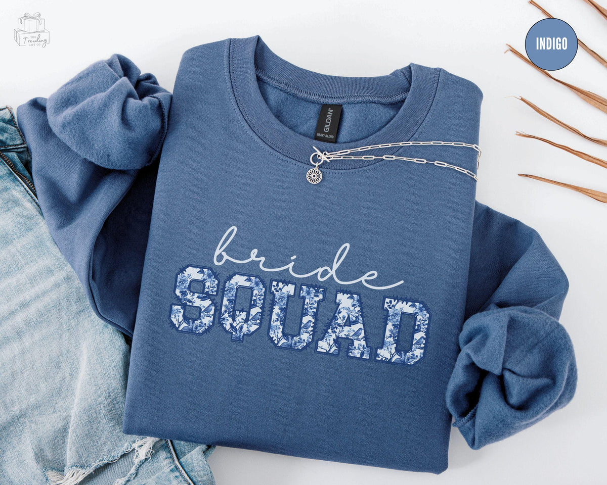 Toile De Jouy Bridesmaid Sweatshirt Bride Squad Shirt Bridesmaid Proposal GiftCoquette Bridal Party Getting Ready OutfitTeam Bride Crew Sweatshirt – Everyday Comfort · Trending Graphic Apparel