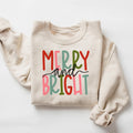 Merry and Bright Sweatshirt Merry Crewneck Holiday Sweater Women Merry Shirt Christmas Pullover Sweatshirt – Feel-Good Design · Perfect For Daily Wear