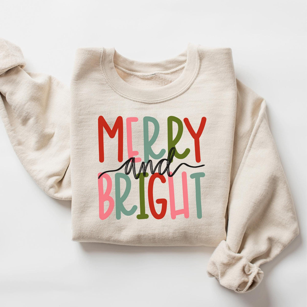 Merry and Bright Sweatshirt Merry Crewneck Holiday Sweater Women Merry Shirt Christmas Pullover Sweatshirt – Feel-Good Design · Perfect For Daily Wear