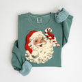 Retro Santa Sweatshirt Vintage Santa Sweater Santa Crewneck Cute Christmas Shirt Xmas Sweatshirt Sweatshirt – Warm & Stylish · High-Quality Print