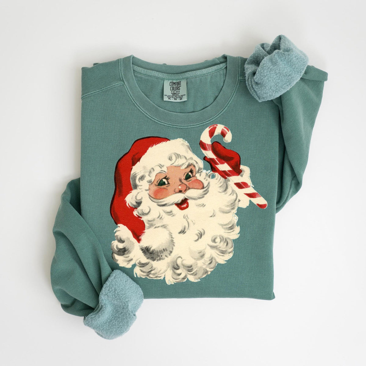Retro Santa Sweatshirt Vintage Santa Sweater Santa Crewneck Cute Christmas Shirt Xmas Sweatshirt Sweatshirt – Warm & Stylish · High-Quality Print