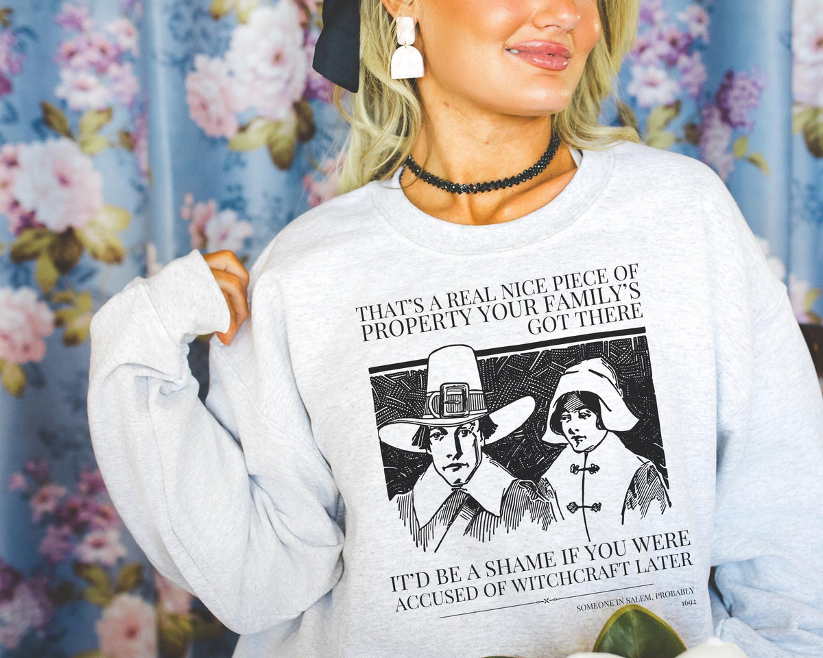 Spooky American History Sweatshirt for History Buff Who Loves Witchy History History Major Researching the Salem Witch Trials 17th Century Sweatshirt – Soft Feel · Perfect For Daily Wear