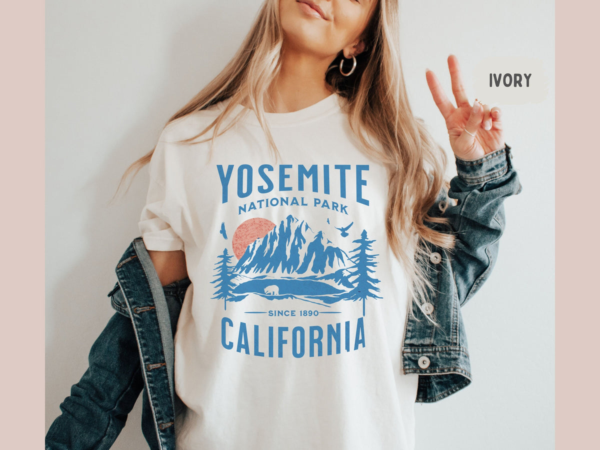 Yosemite National Park Comfort Colors Shirt Vintage California Shirt Hiking tee Yosemite Family Trip Yosemite Park gift California Souvenir Graphic Tee – Feel-Good Design · Must-Have Style