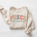 Peace on Earth Sweatshirt Holiday Sweatshirt Christmas Sweatshirt Cute Xmas Shirt Holiday Sweatshirt Festive Sweater Sweatshirt – Easygoing Wear · Perfect For Daily Wear