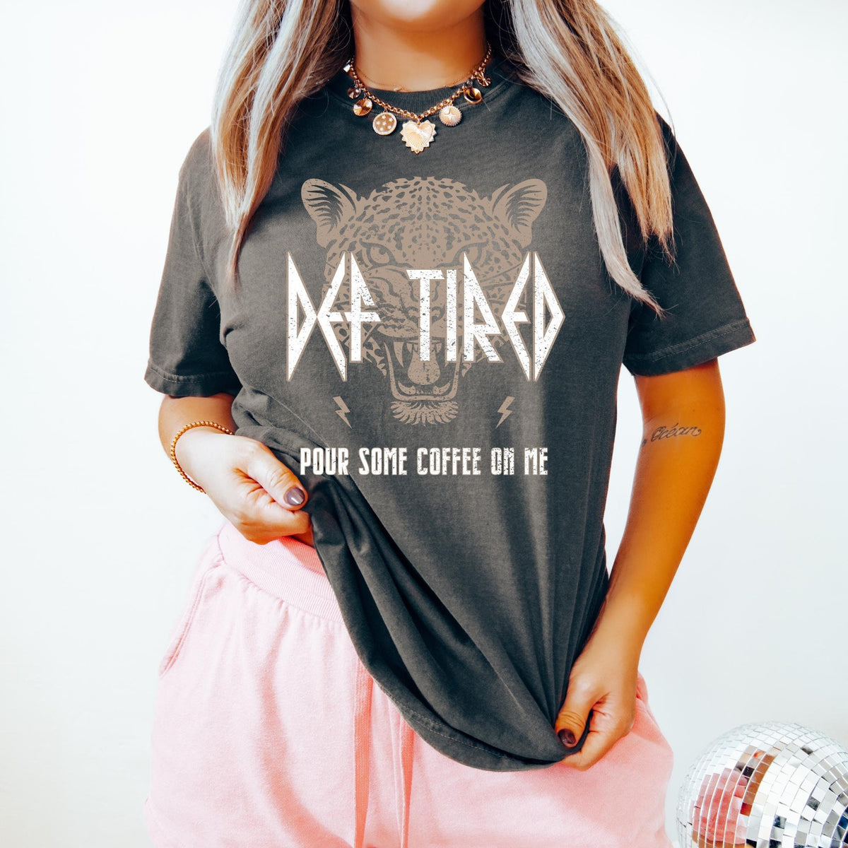 Retro Def Tired Shirt Coffee Graphic Tee Coffee Love Shirt Def Tired Coffee Shirt Mama Coffee TShirt Womens Coffee Graphic Tee – Cozy Vibes · Great Gift For Fans