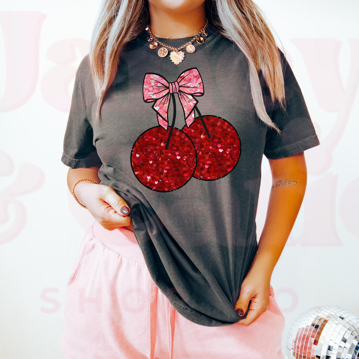 Coquette Cherries Shirt Coquette Shirt Cherry Shirt Coquette Bow Shirt Trending Oversized Tee Oversized Cherries Tee Graphic Tee – Cozy Vibes · High-Quality Print