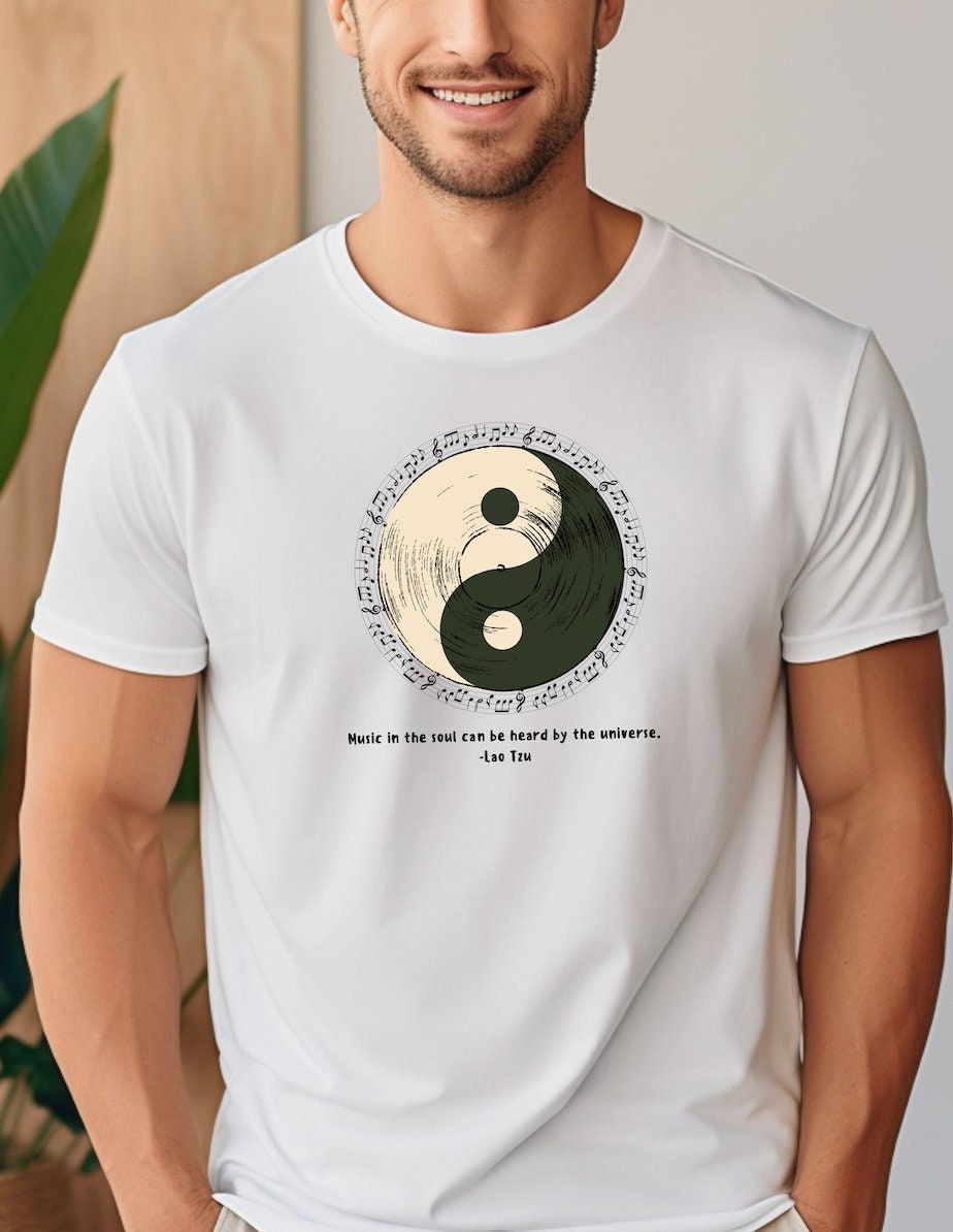 Music Moves the Soul Tee Record Playing meets Yin Yang Music Lover Musician tshirt Graphic Tee – Soft Feel · Trending Graphic Apparel